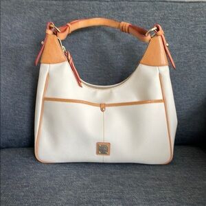 Dooney & Bourke Cream Tan Shoulder Bag with Classic Hobo Style